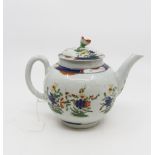 An 18th Century Worcester tea pot, circa 1755-1770, Kakiemon style decoration to body and cover,