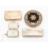 A collection of silver including: George IV silver rectangular snuff box, Birmingham 1825,