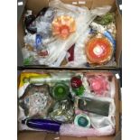 Two boxes of assorted glassware
