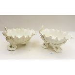 A pair of Doulton Burslem china shell shaped fruit dishes