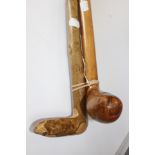 Two wooden walking sticks