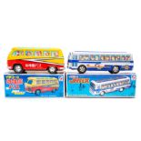 Ichiko: A pair of boxed Japanese tinplate buses, friction motors, 1970's. (2)