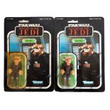 Star Wars: A pair of carded, Return of the Jedi 'Ree-Yees' figures, both punched card backs, Made in