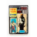 Star Wars: A cased and carded, tri-logo Return of the Jedi 'Barada' figure, price sticker still