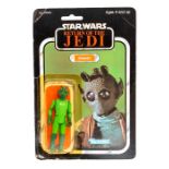 Star Wars: A carded Star Wars: Return of the Jedi, 'Greedo', 3 3/4" figure, carded and punched, 77