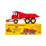 Dinky: A boxed Dinky Supertoys, Foden Dump Truck with Bulldozer Blade, 959, in yellow picture box,