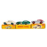 Dinky: Three boxed Dinky Toys vehicles to comprise: A.C.Aceca Coupe, 167, correct colour spot, red