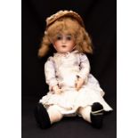 Heinrich Handwerck: A bisque head lady doll, marked 'Heinrich Handwerck, Simon & Halbig, Germany,