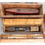 Yacht: A 'Hobbies' steam pond yacht, complete in wooden box, yacht 80cm approx. length, together
