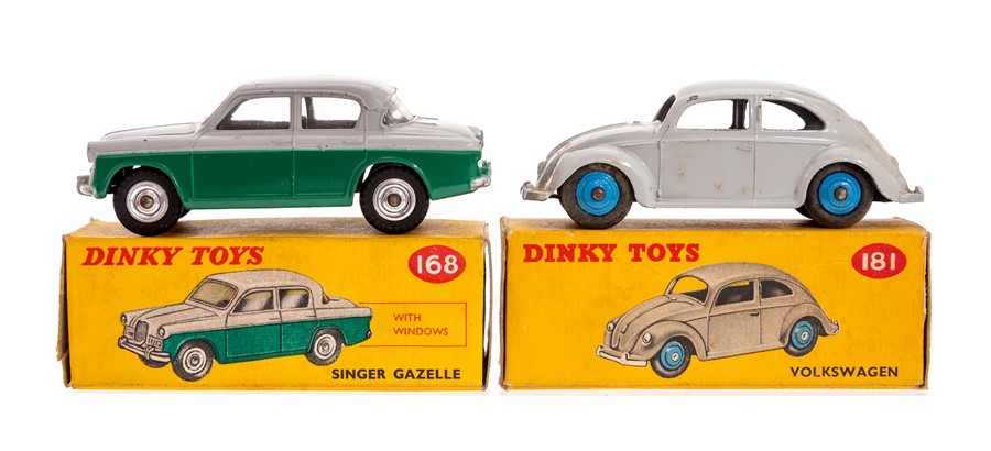 Dinky: A boxed Dinky Toys, Volkswagen, 181, yellow picture box, correct colour spot, grey body,