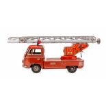 Tinplate: Very rare Tippco VW fire engine, tinplate with friction motor, made in W. Germany, 1950'
