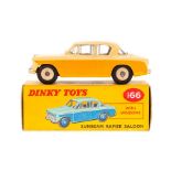 Dinky: A boxed Dinky Toys, Sunbeam Rapier Saloon, 166, yellow and cream body, correct colour spot,