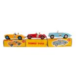 Dinky: Three boxed Dinky Toys vehicles to comprise: Sunbeam Alpine Sports, 107, correct colour spot,