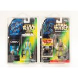 Star Wars: A carded Star Wars: The Power of the Force, Lobot figure, signed, together with a Star