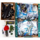 Action Man: A large collection of Action Man outfits and accessories including: S.A.S. Helicopter,