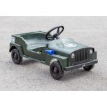 Jeep: A military child's pedal car, model Jeep, measuring 80cm x 39cm