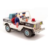 Daiya: An unboxed Daiya, Japanese tinplate, battery operated Police Patrol, working, but no red