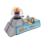 Tinplate: Very rare tinplate battery operated moon space ship, made in Japan by Nomura (T.N) 1950'