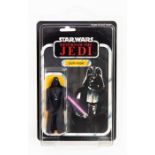 Star Wars: A cased and carded, Return of the Jedi 'Darth Vader' figure, 65 punched card back, Made
