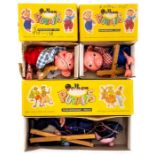 Pelham: A collection of three boxed Pelham puppets to comprise: a Policeman, together with Pinky and