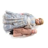 Armand Marseille: An Armand Marseille doll with cloth body, together with another German doll, 10"