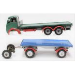 Shackleton: An unboxed mechanical, green and red Foden Shackleton flatbed lorry, untested for