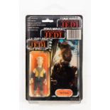 Star Wars: A cased and carded, tri-logo Return of the Jedi 'Yak Face' figure, 70 punched card