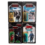 Star Wars: A collection of three carded Star Wars Return of the Jedi figures to comprise: a tri-logo