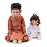 Heubach Koppelsdorf: A bisque head doll, 'Heubach Koppelsdorf 275 3/0 Germany', open and close eyes,