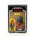 Star Wars: A cased and carded, Return of the Jedi 'Walrus Man' figure, 77 unpunched card back,