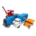 Tinplate: A collection of unboxed tinplate to comprise: Triang Transport Lorry, Triang Express