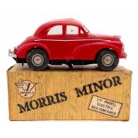 Victory Industries: A boxed Victory Industries, battery operated, Morris Minor, red, in original