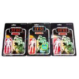 Star Wars: A collection of three carded Star Wars, Stormtrooper figures, all 3 3/4", Return of the