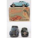 Schuco: A boxed Schuco clockwork wind-up Fernlenk-Auto, light blue, complete with key and steering