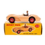 Dinky: A boxed Dinky Toys, Aston Martin DB35, 104, yellow picture box.