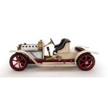 Mamod: An unboxed Mamod Steam Roadster, with Liquid Fuel Burner, white livery, 40cm approx.