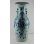 A large 19th century celadon Chinese porcelain vase, 58cm high