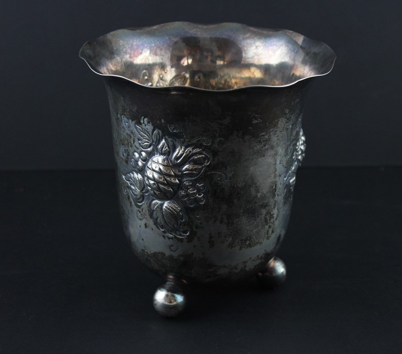 A Swedish silver vase, by "G.A.B", impressed hallmarks for1947, of gently reverse tapered circular