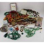 A large collection of costume jewellery, to include; An Accurist stainless steel ladies' bracelet