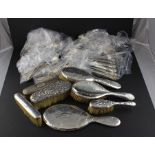 A part service of silver plated King's pattern flatware, comprising; 6 table forks, 8 table