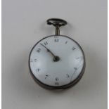 A George III D.Edmonds (Liverpool) silver fusee pocket watch, having domed white enamel Arabic