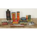 A collection of vintage TINS to include Hunt and Palmers ADVERTISING Interest