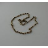 A 9ct. gold belcher link chain, with lobster claw clasp, impressed import assay marks for London,