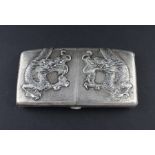 A scarce Zee Sung Chinese silver double cigarette case, Shanghai, early 20th century, of gently