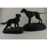 2 x bronze figure (dogs)