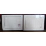 Two framed maps lacking print