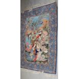 A part silk Islamic rug Isfahan figurative rug, 158cm x 107cm