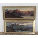 Aubrey Ramus (British 1895-1950), "Highland Loch at Sunset" and "Highland River in Spate", a pair,