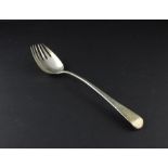 A George III silver old English stem serving fork, by George Smith (III) & William Fearn, assayed