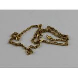 A 22ct. yellow gold fancy link necklace, impressed "916", length 45cm. (approx. 17.4g)